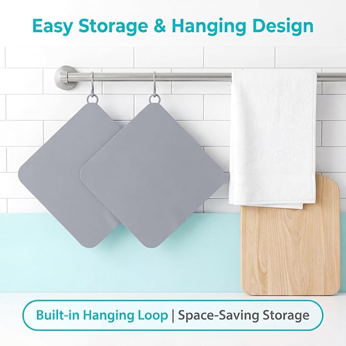 JJUNW 2Pack Silicone Tub Stopper, 8 x 8 Inch Drain Covers to Keep Bugs Out Universal Flat Drain Cover Sewer Anti-Odor Mat for Shower Tub Stopper Kitchen Laundry Bathroom