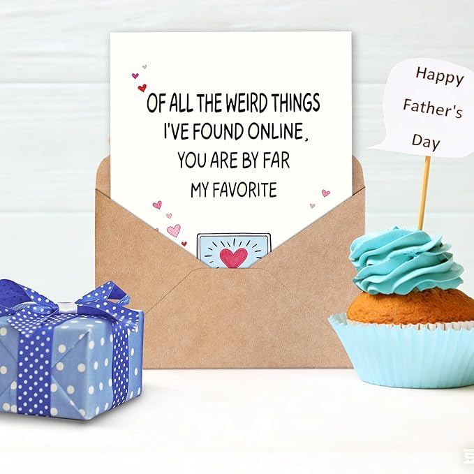 FANCYLUCKY Funny Fathers Day Card for Husband from Wife, Happy Fathers Day Gift for Husband, Father’s Day Decorations for Men
