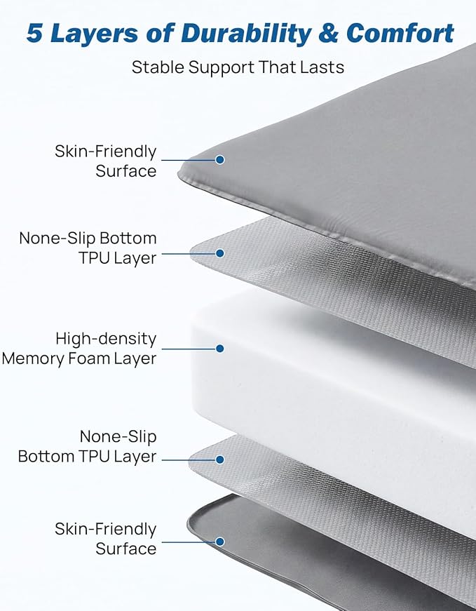 JOYTUTUS Foam & Air Camping Mattress for SUV - 4" Thickened Self-Inflating Car Bed, Wear-Resistant, Portable Sleeping Pad Fits Most Mid-to-Full Size SUV Trunks & Rear Seats, Gray