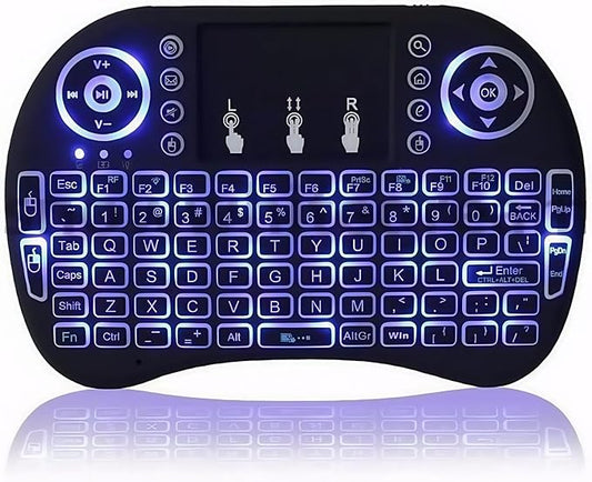 Backlit Mini Wireless Keyboard, BIFANS Air Mouse Portable Combo with Touchpad Mouse for Smart TV PC Android TV Box HTPC IPTV PC Pad Xbox Tablet Projector