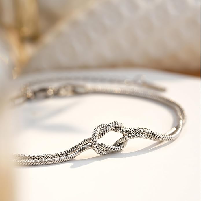 Tarsus Love Knot Daughter Bracelet, Daughter Birthday Valentines Mothers Day Christmas Jewelry Gifts for Women Teens Adults