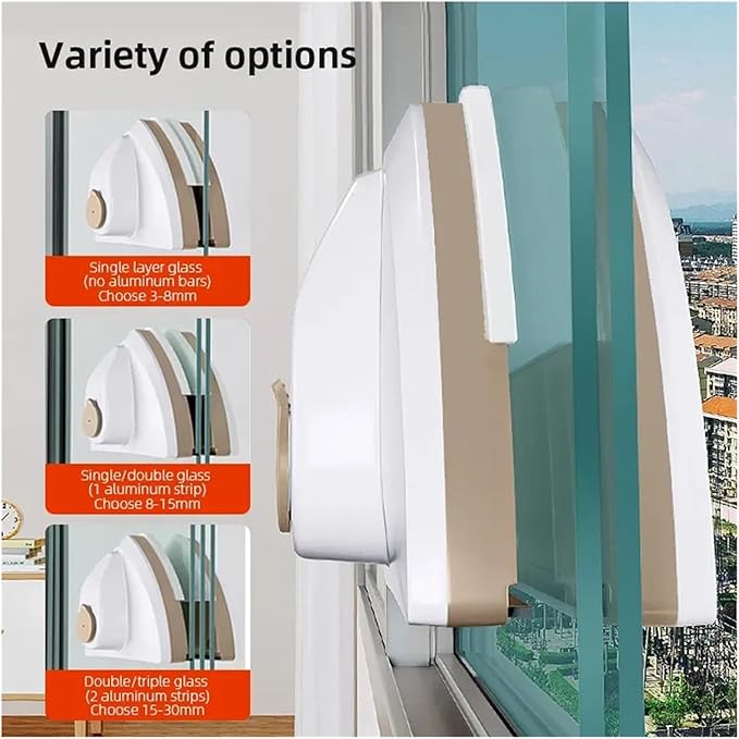 window washer tool， Double-Side Magnetic Windows Cleaner Automatic Water Dispending Glass Brush Wiper Robot Household Cleaning Tools,for home(3-8mm)