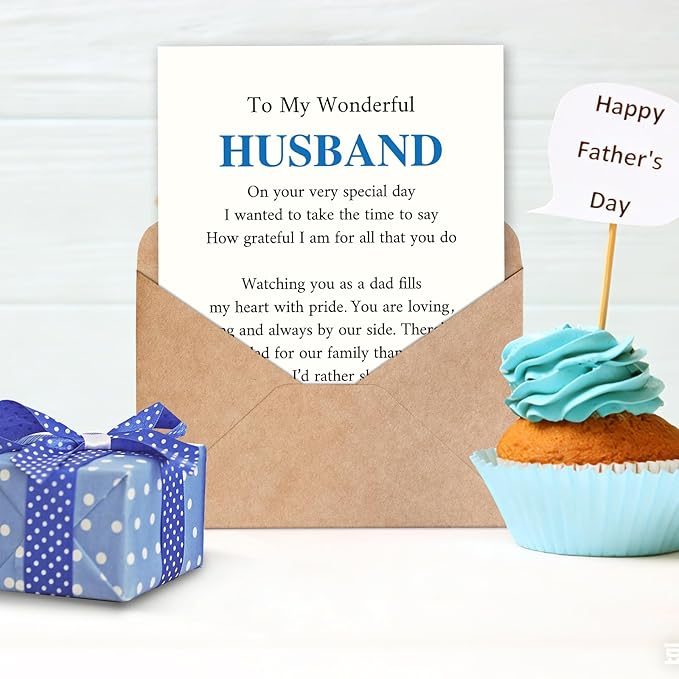 FANCYLUCKY Funny Fathers Day Card Gifts for Husband, Romantic Father’s Day Card from Wife, Love Card