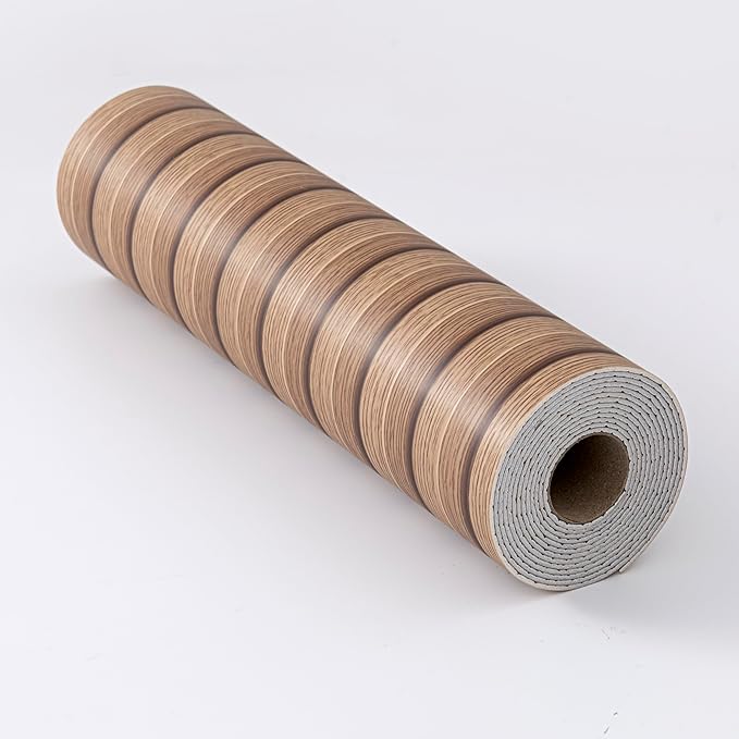 Haimin Wood Grain Slat Wall Panels Peel and Stick Faux Wood Thick Wallpaper 118"x15.75" Waterproof PET & IXPE Foam Paneling (Brown)