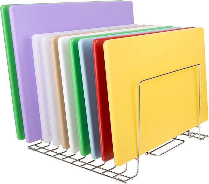 Thirteen Chefs Stainless Steel Cutting Board Rack - Ten 1" Slots fits Baking Sheets, Pans and Lids - Commercial Grade Organizer and NSF Stamped for Restaurants and Kitchens