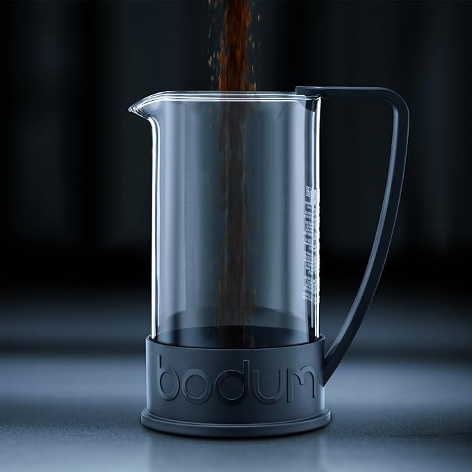 Bodum 34oz Brazil French Press Coffee Maker, High-Heat Borosilicate Glass, Red - Made in Portugal