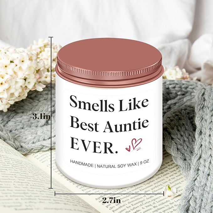 Homsolver Gifts for Aunt, Birthday Mothers Christmas Thanksgiving Gifts for Aunt, Smells Like Best Auntie Ever Scented Candles