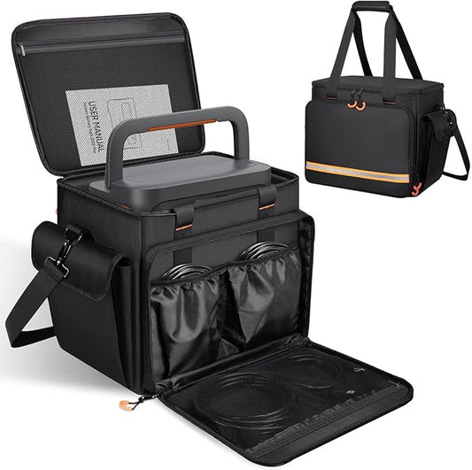 Portable Station Bag Compatible with Jackery Explorer 2000 v2, with Plenty of Room for Accessories, Waterproof and Non-slip Bottom, and Abrasion-resistant Nylon Fabric
