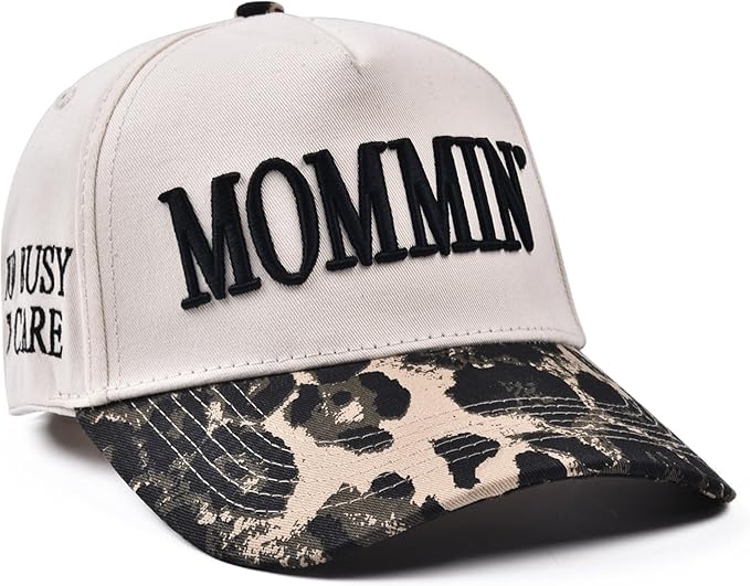 Womens Trucker Hat - with Mommin Embroidery Ponytail Fit - Mothers Day Great Gifts for Mom Wife Stepmom