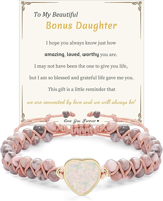 Mothers Day Gifts for Daughter Granddaughter, To My Mom Grandma Wife Girlfriend Sister Jasper Heart Bracelets Birthday Anniversary Christmas Stocking Stuffers Valentines Day Jewelry