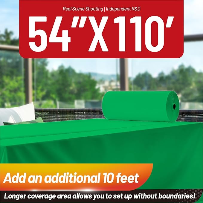 Plastic Table Cloth, 110 Ft X 54 in Plastic Table Cloth Disposable Green Tablecloth Premium PEVA with Any Cut Sliding Cutters Disposable Tablecloth for Picnics, Parties, Birthdays, Festivals