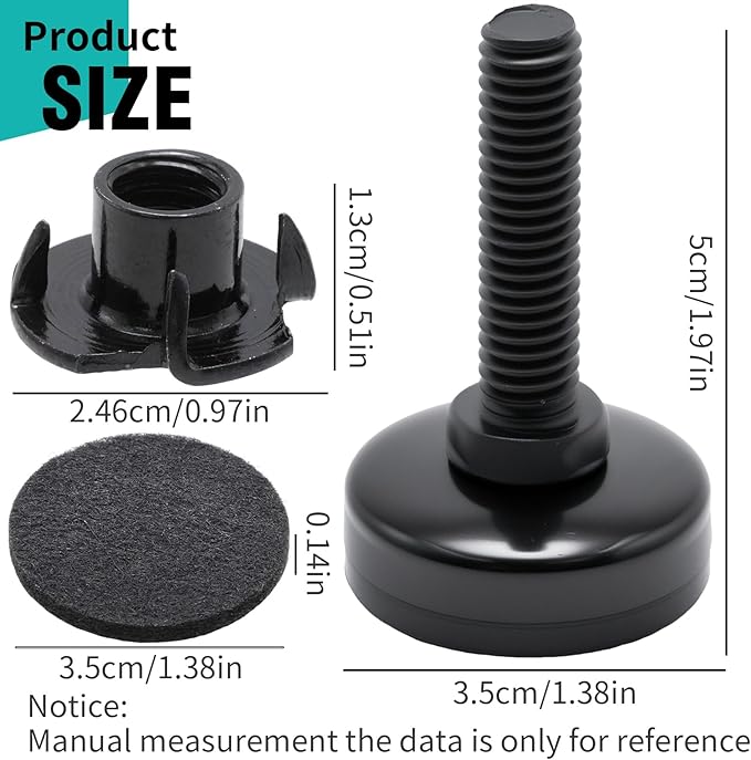 Heavy-Duty Furniture Adjustable Feet, Corrosion-Resistant Levelers, Suitable for Tables, Cabinets, Chairs, Sofas, Workbenches, and Other Heavy-Duty Furniture (32 Pack)