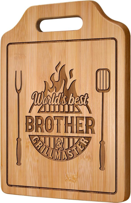AceThrills Gifts for Brother Gifts Adult, Brother Christmas Birthday Gift from Sister for Fathers Day Gift - Engraved Cutting Board 12.3"L × 8.7"W × 0.4"Th