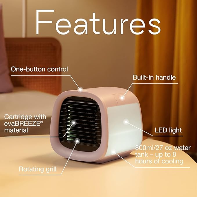 Evapolar Portable AC Unit- Small Personal Air Conditioners - Mini Evaporative Air Cooler for Desk and Camping - Swamp Cooler - Evachill, Lavanda