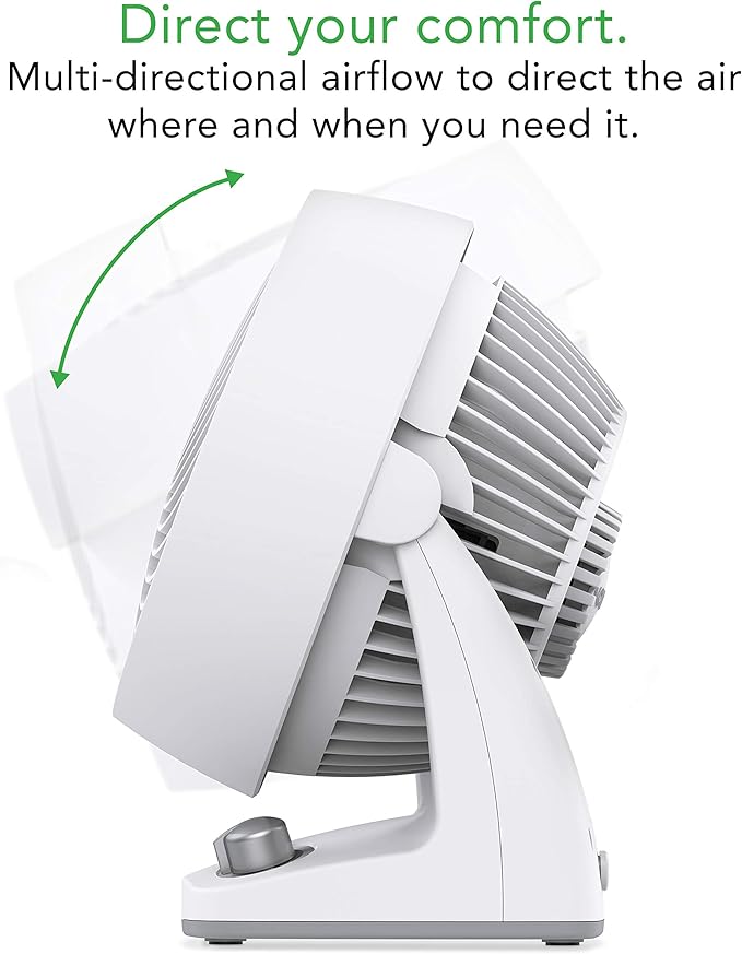 Vornado 133DC Energy Smart Compact Air Circulator with Variable Speed Control, DC Motor, Adjustable Tilt, Quiet Operation for Bedroom, Office, and Home Use, White