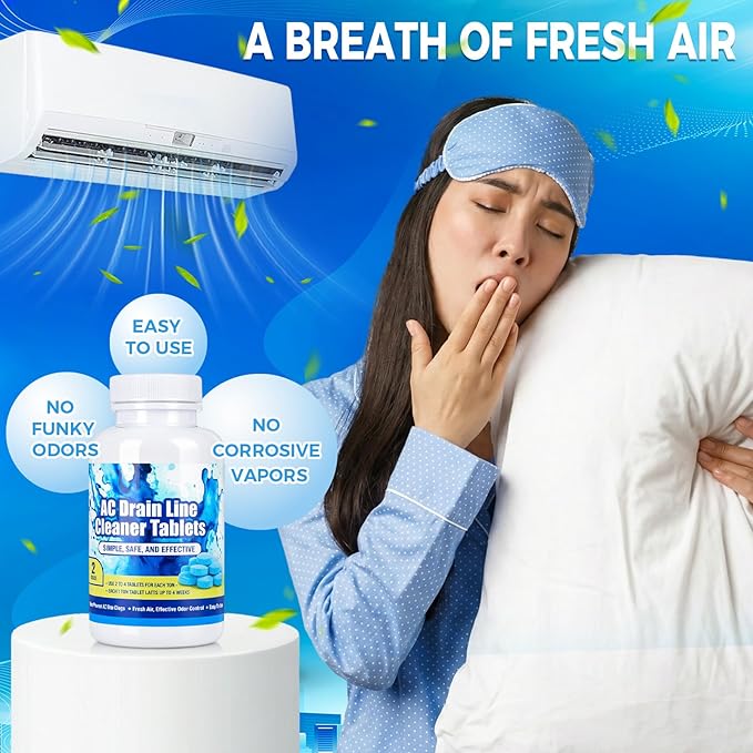 Loopeer 400pcs Ac Drain Line Tablets Cleaner, Fast Acting Prevents Overflow HVAC Drain Pan Clean for HVAC, Window Units, Mini-splits, Dehumidifiers and Refrigerators System Maintenance
