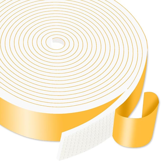 Weather Stripping Door Seal,Weather Stripping,Soundproof,Cold Insulation,Front Door Frame,Windows,Sliding Door (White,1 in x 1/8 in x 16.5Ft)