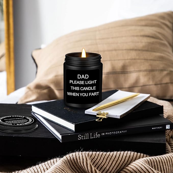 Homsolver Gift for Dad, Fathers Day Christmas Birthday Dad Gifts from Daughter Son - Sandalwood Scented Candle (7OZ)