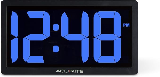 AcuRite Digital Clock with Auto Dimming Brightness, 10-Inch / Blue
