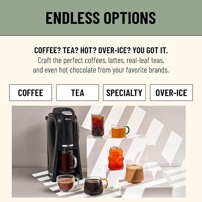 Flavia Aroma Brewer Bundle with 84 Freshpacks and 1 Merchandiser - Coffee Machine, Makes Coffee, Lattes, Tea, and other Hot or Iced Beverages, Multiple Brew Sizes, Grey, Works ONLY with Freshpacks