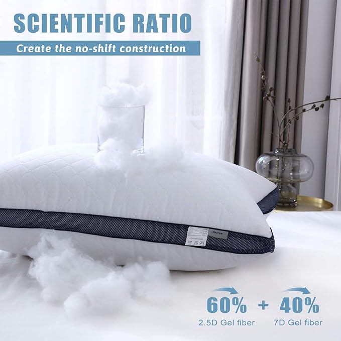 Meoflaw Pillows for Sleeping(4-Pack), Luxury Hotel Pillows Standard Size Set of 4,Bed Pillows for Side and Back Sleeper (Standard)