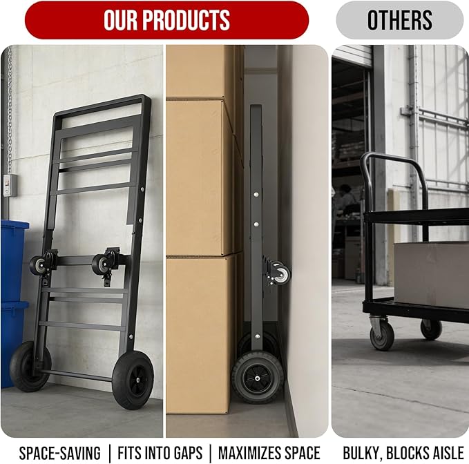 2-Tier Foldable Recycle Bin Cart, Heavy Duty Trash Can Dolly with All-Terrain Wheels & Lockable Casters, 140LBS Capacity Garbage Bin Trolley for Kitchen, Garage, Office, Courtyard