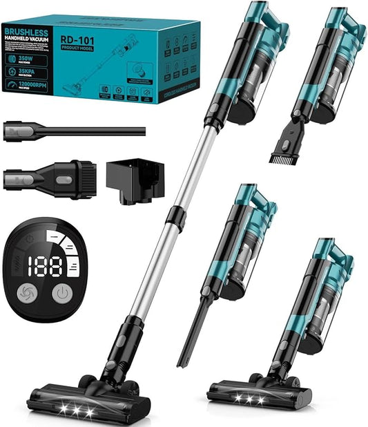 VAXCANZE Cordless Vacuum Cleaner Compatible with Makita 18V Battery, 35kPa Brushless Lightweight Stick Vacuum with 3 Mode Suction, 6 in 1 Stick Vacuum Cleaner with HEPA for Floor, Carpet(Tool Only)
