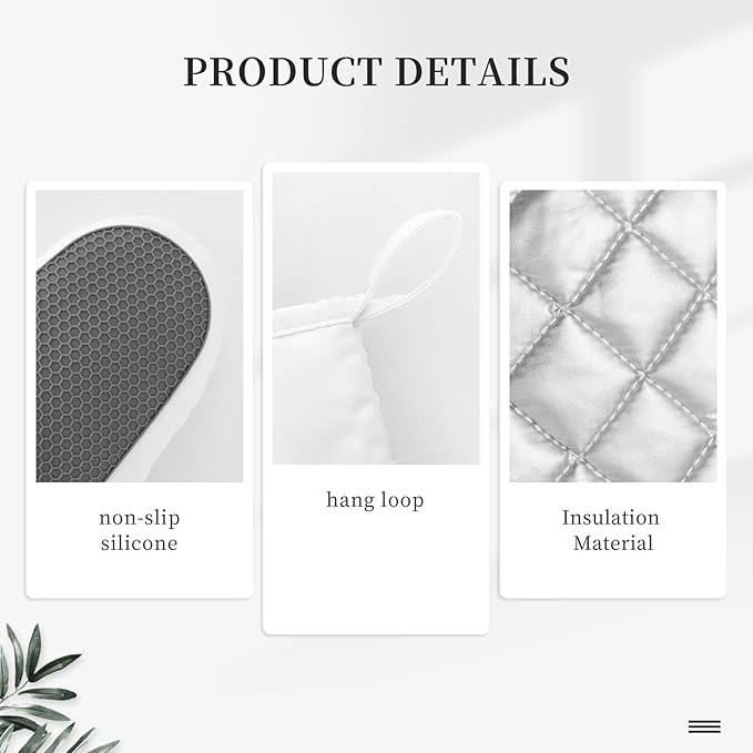 Oven Mitts and Pot Holders Set, Lemon Fruit Watercolor Silicone Kitchen Accessories 4 Piece Heat Resistant Long Gloves Potholder Non-Slip Grip for Chef Cooking Baking Grilling BBQ