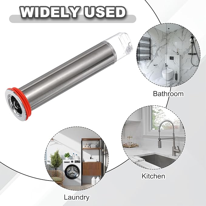 uxcell 6.9" Odor Proof Floor Drain, Floor Drain Cover Shower Plug Drain Backflow Preventer Suitable for Pipes Tubes Bathroom Kitchen, Red Silver/Transparent