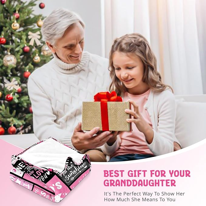 Teen Girl Gifts Trendy Stuff - Birthday Gifts for Granddaughter - World's Best Granddaughter Ever Gifts from Grandma - Graduation Presents for Granddaughters Life Blanket 50"x60"