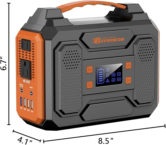 Portable Power Station 300W Solar Generator 280Wh(without Solar Panel), 110V Portable Power Bank with AC Outlet Pure Sine Wave, DC, USB QC3.0, External Battery Power Pack for Camping RV Outdoor Use