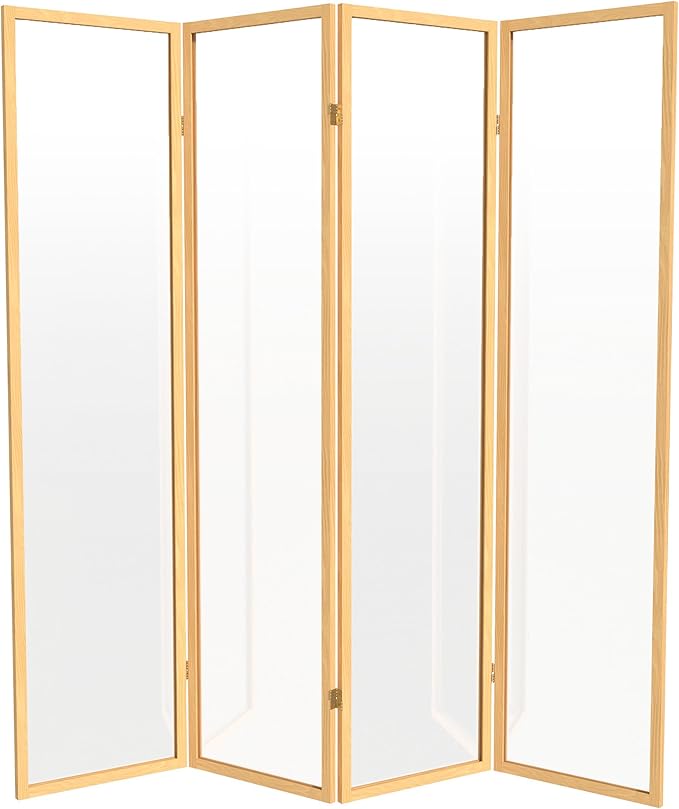 Red Lantern 6 ft. Tall Clear Plastic Partition Natural 4 Panel