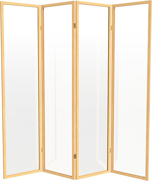Red Lantern 6 ft. Tall Clear Plastic Partition Natural 4 Panel