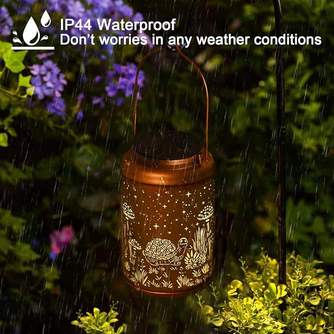 Mothers Day Gifts for Mom Grandma - Birthday Gifts for Women, 2 Pack Turtle Solar Lanterns Outdoor Waterproof - Hanging Turtle Solar Lights Garden Decor, Outdoor Decor for Patio, Yard
