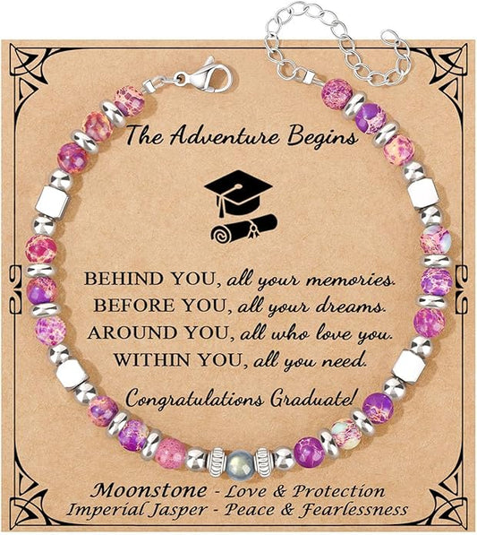 JoycuFF 𝗚𝗶𝗳𝘁𝘀 𝗳𝗼𝗿 𝗪𝗼𝗺𝗲𝗻 𝗠𝗼𝗼𝗻𝘀𝘁𝗼𝗻𝗲 𝗕𝗿𝗮𝗰𝗲𝗹𝗲𝘁 Amazonite Colorful Imperial Jasper Stainless Steel Beads Bracelets, Mothers Day Birthday Christmas Valentines Graduation Gifts