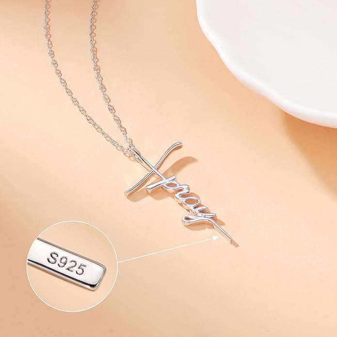 Lcherry Faith Cross Pendant Necklace for Women Religious Christian Jewelry Mother's Day Gifts for Women