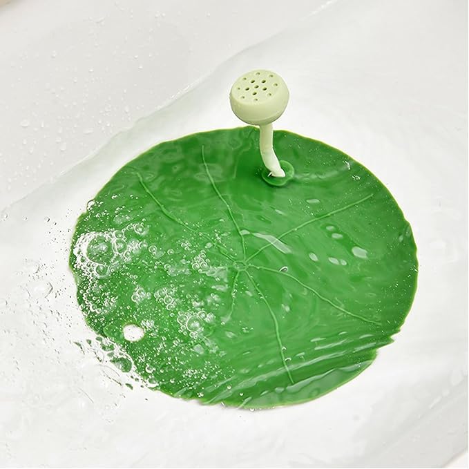 2 Pack Floor Drain Cover with Fragrance Anti-Odor Shower Drain Covers Seals Guards Leaf Shaped Deodorizing Drain Plugs Sewer Odor Stopper for Bathroom Shower Floor Drain RV Shower Pan