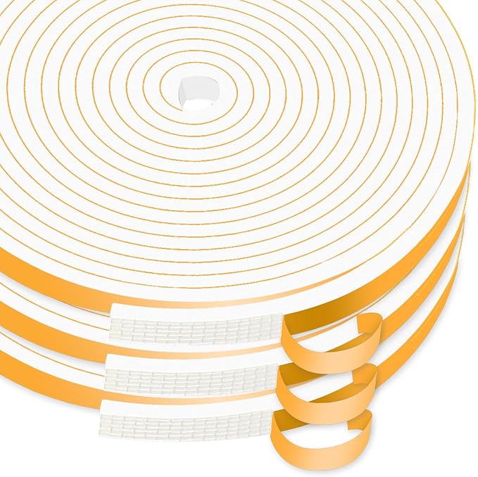 Weather Stripping Door Seal Strip,Weather Stripping,Door Seal Strip for Door Frame,Window(White,1/4 in x 1/8 in x 39Ft)