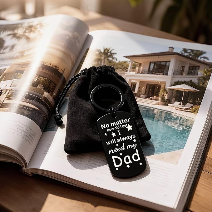 Father's Day Gifts for Dad from Daughter Son Wife, Sentimental Keychain Meaningful Gifts for Dad Husband from Kids, Birthday Christmas Thanksgiving Gift Ideas for Father