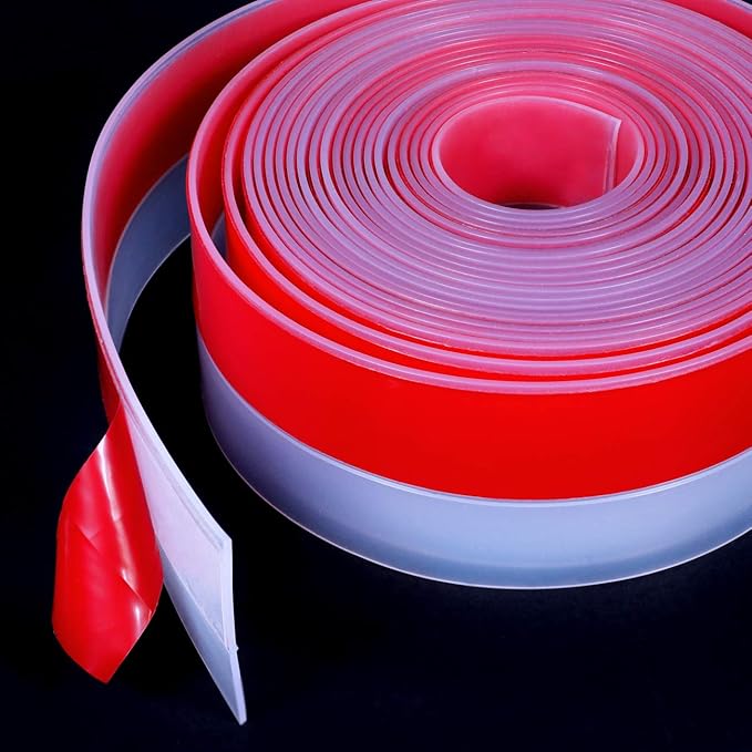 TORRAMI Wide Silicone Weather Stripping 3 inch Width 20 Feet Length, Draft Stopper Seal for Barn and Garage Door Under Bottom,Top, Sides, Transparent