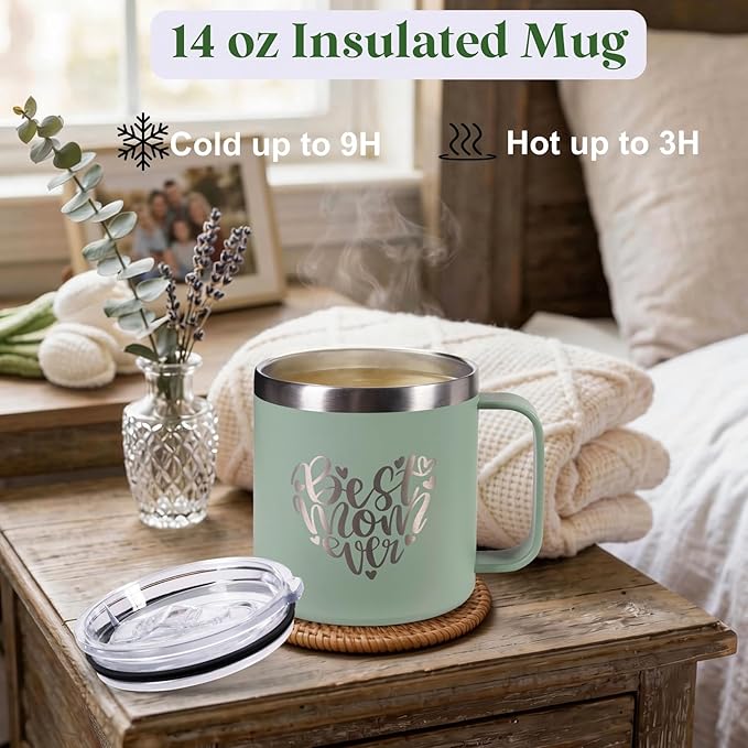 Mothers Day Gifts for Mom from Daughter Son Child, Mother Day Gift Basket for Stepmom, Mother-in-Law, Best Mom Ever Gift Box Set with Blanket Coffee Mug Socks Crochet Tulips Flower