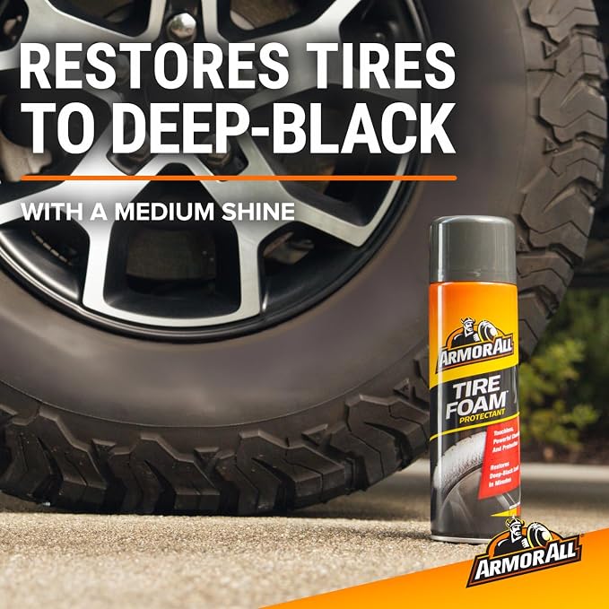Armor All Tire Foam, Tire Cleaner Spray for Cars, Trucks, Motorcycles, 20 Oz Each, 1.25 Pound (Pack of 1)