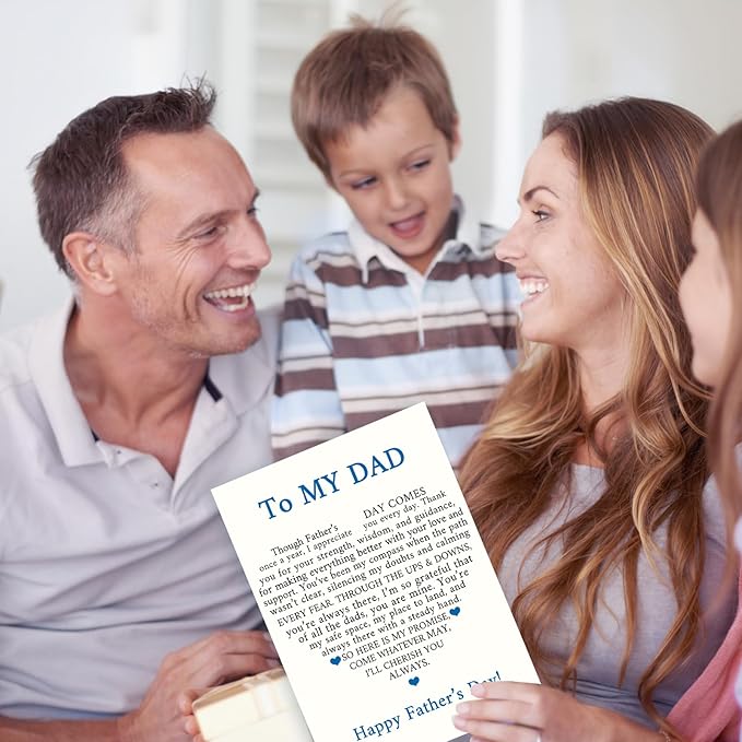 FANCYLUCKY Funny Fathers Day Card for Dad, Happy Father’s Day Card Gifts from Daughter Son, Heartfelt Love Card for Father