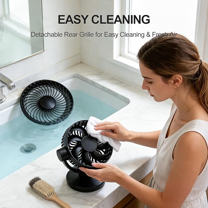 Fan for Bedroom, Table Air Circulator Fan 9 Inch Remote, 90°+120° Auto Oscillation Desk Fan, 10dB Quiet, 6-Speed, Powerful Mode Cordless, Max 12H Timer 8000mAh Battery 40ft Airflow, LED Display