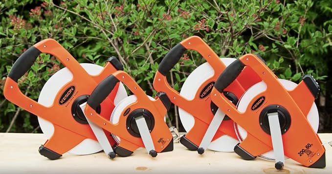 Long Tape Measure, 3/8 in x 300 ft, Orange
