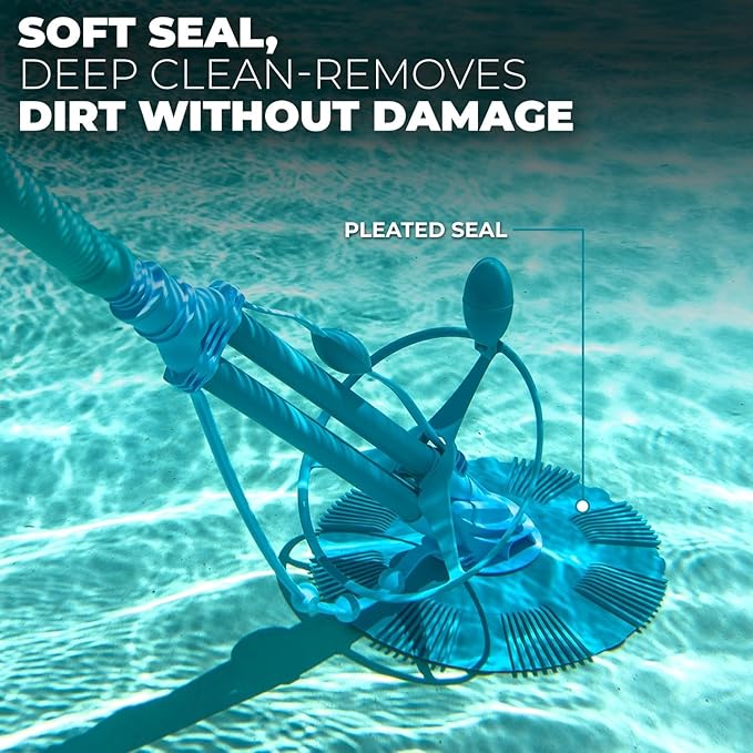 XtremepowerUS Automatic Pool Cleaner Sweeper Vacuum Pool Cleaner Sweep High Flow Side Suction Wall Climb for In-Ground Swimming Pool with Hose Suction Set (Blue)