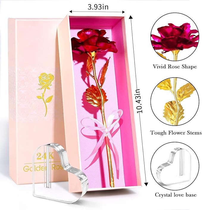 Mothers Day Mom Gifts for Women Grandma, Artificial Forever Birthday Flowers Galaxy Glass Eternal Roses with Heart Shaped Crystal Vase, Mother's Day Anniversary Wedding Rose Gifts for Wife Sister