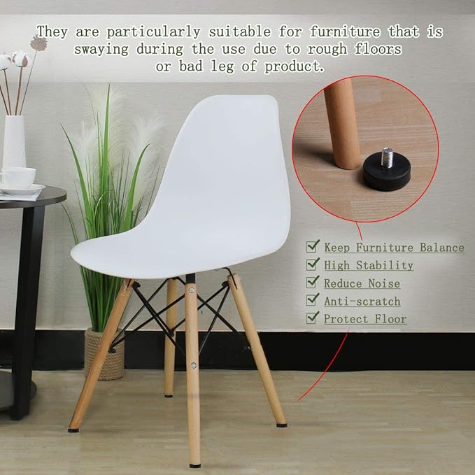 uxcell M10 x 15 x 43mm Leveling Feet Adjustable Leveler Floor Protector Round Base for Furniture Chair Table Leg 24 Pack