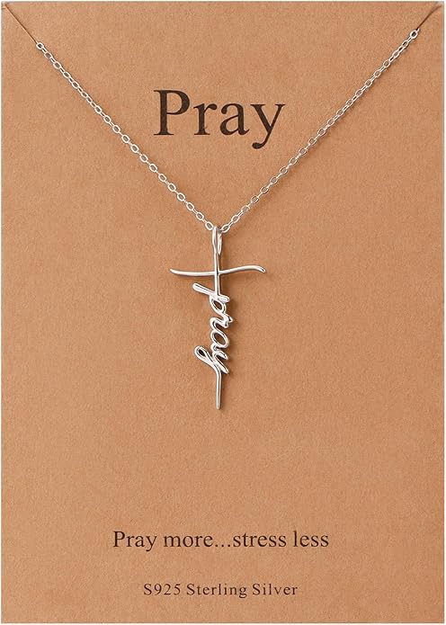 Lcherry Faith Cross Pendant Necklace for Women Religious Christian Jewelry Mother's Day Gifts for Women
