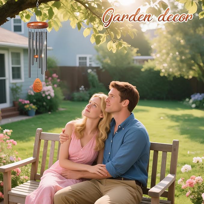 Memorial Sympathy Wind Chimes for Loss of Loved One, Winzwon Wind Chimes for Outside, Bereavement Sympathy Memorial Gifts for Loss of Mom Dad Husband Condolence Remembrance, Garden Patio Balcony Decor